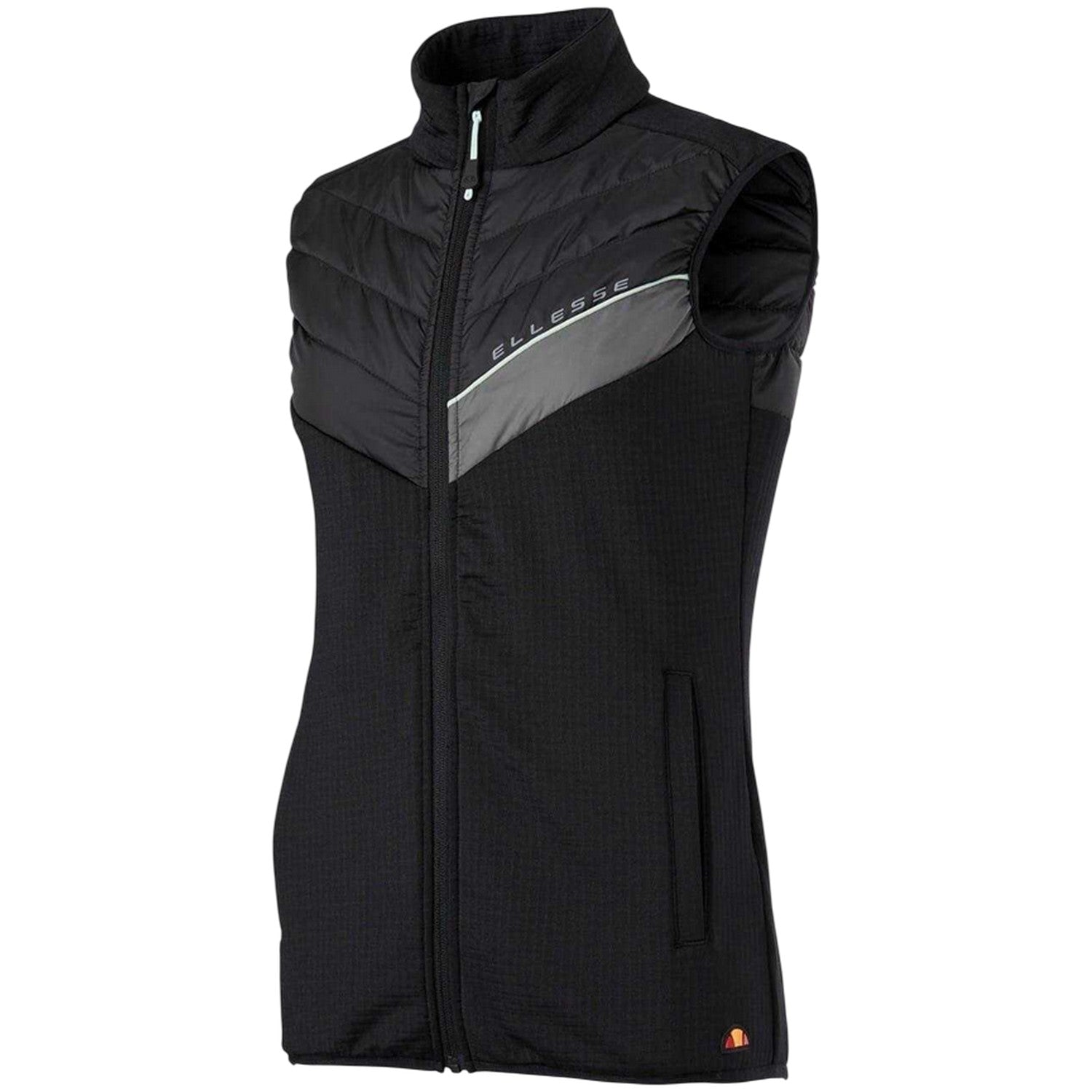 Black - Side - Ellesse Womens-Ladies Pogali Logo Lightweight Gilet