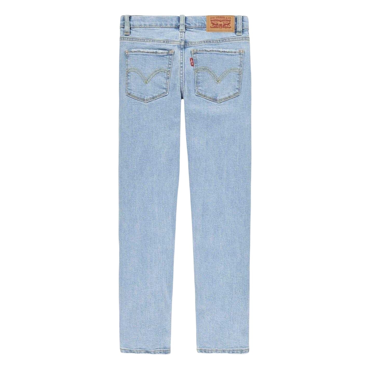 Blue - Back - Levis Childrens-Kids 501 Original Denim 5 Pockets Skinny Jeans