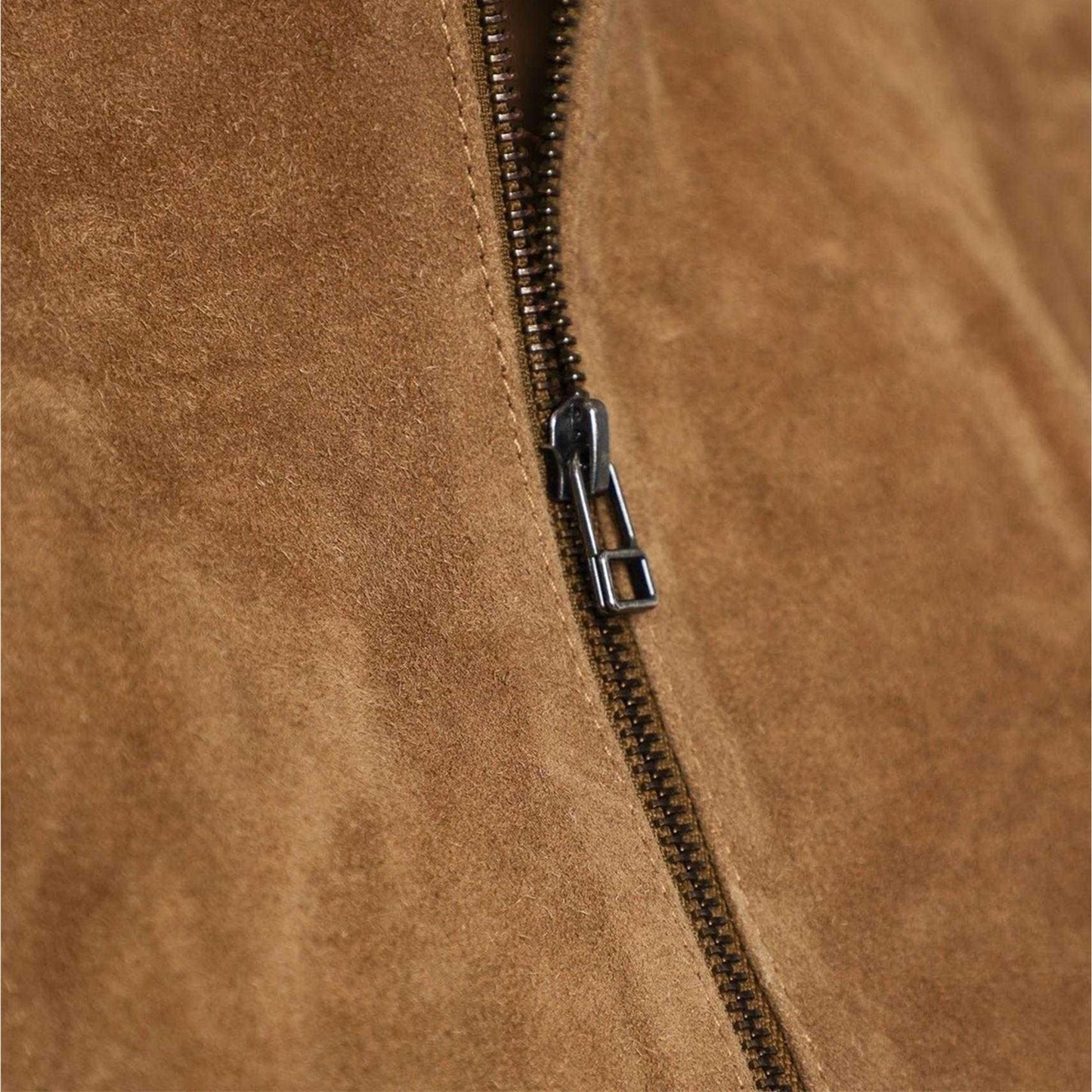 Tan - Side - Elle Womens-Ladies Moto Suede Jacket