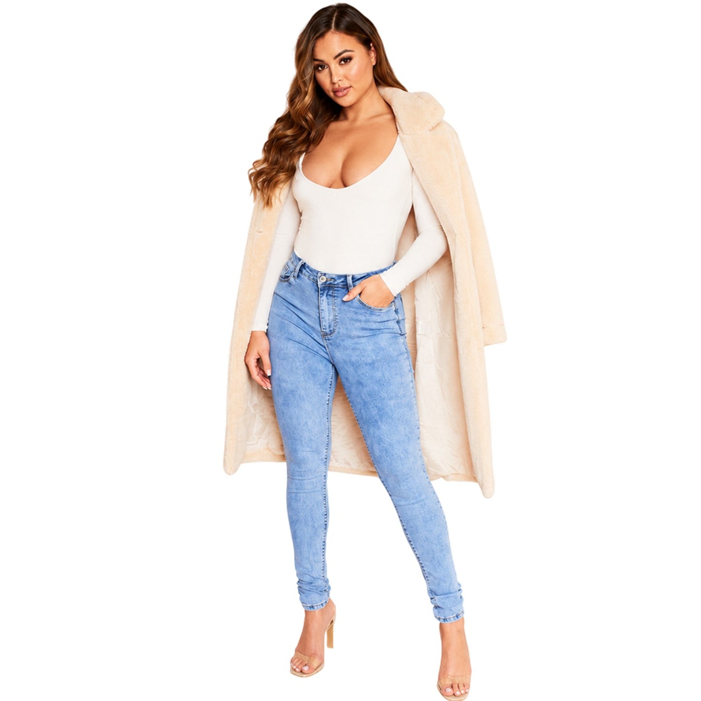 Denim - Side - Missy Empire Womens-Ladies 5 Pockets Skinny Jeans