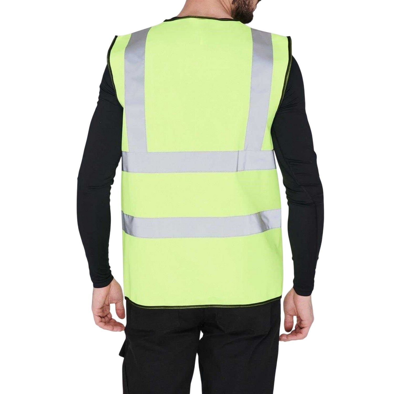 Yellow - Back - Dunlop Mens Polyester High-Vis Safety Hi-Vis Vest