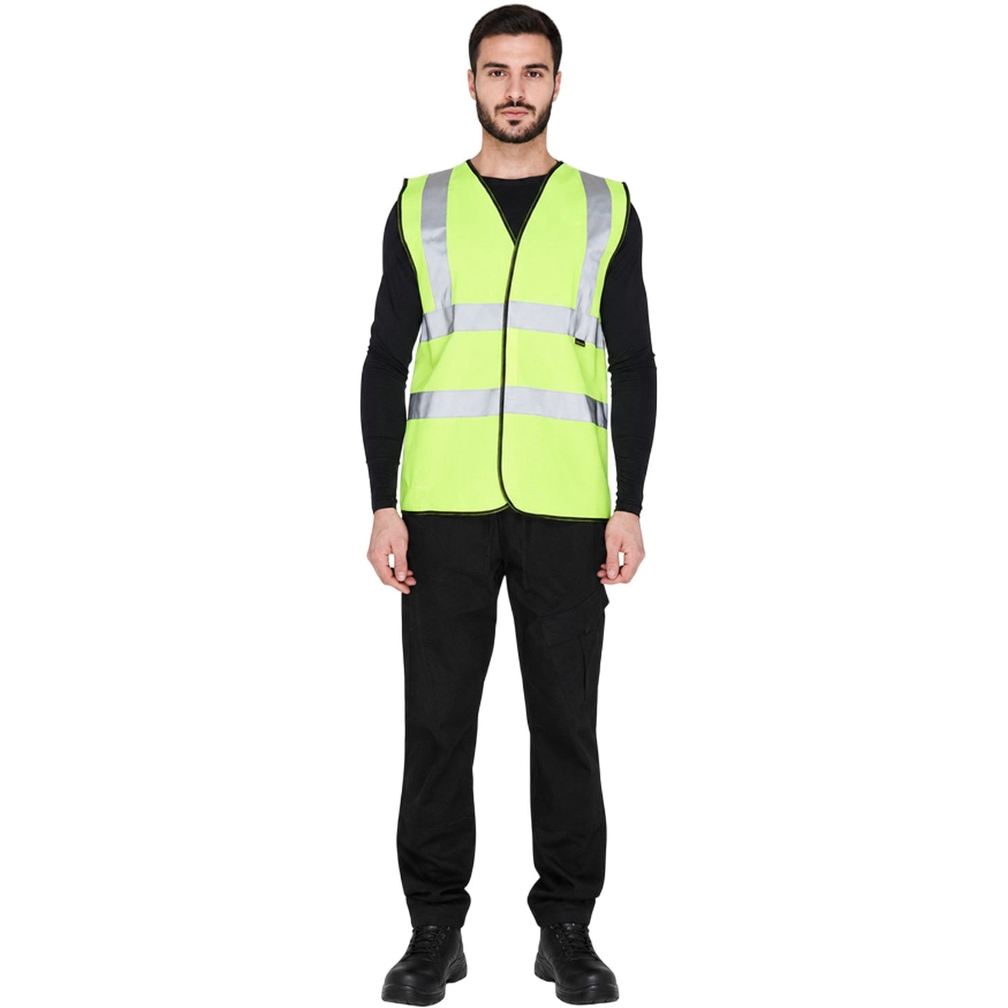 Yellow - Pack Shot - Dunlop Mens Polyester High-Vis Safety Hi-Vis Vest