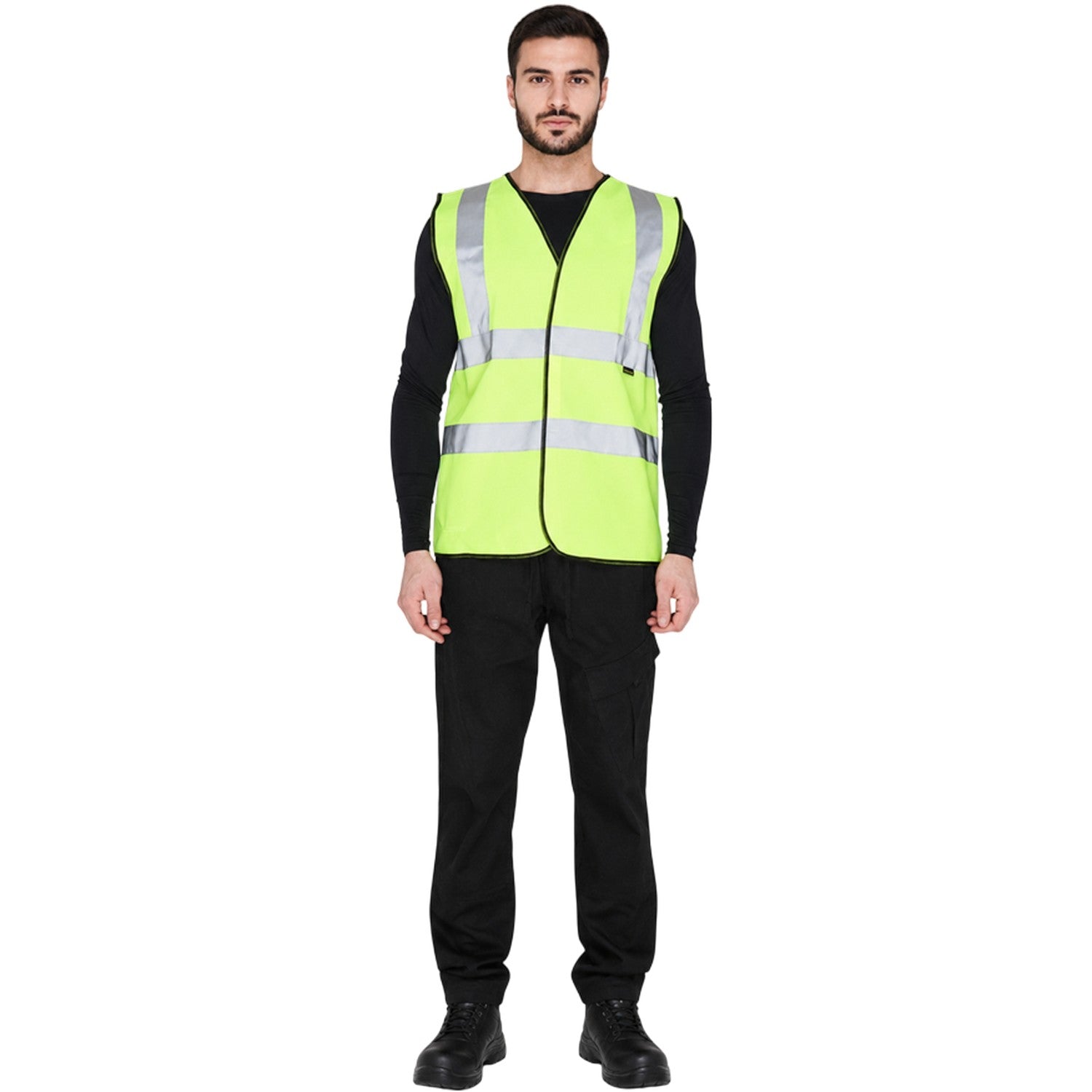 Yellow - Pack Shot - Dunlop Mens Polyester High-Vis Safety Hi-Vis Vest