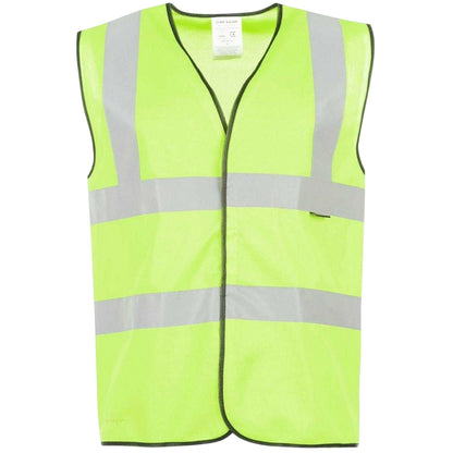 Yellow - Front - Dunlop Mens Polyester High-Vis Safety Hi-Vis Vest