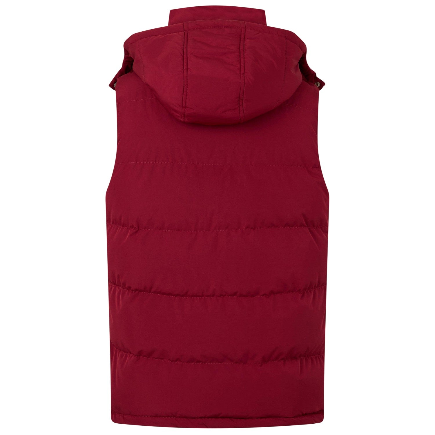 Blood Red - Back - Luke 1977 Mens Quilted Detachable Hood Gilet