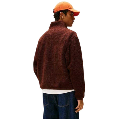 Brown - Back - Tommy Jeans Mens Teddy Fleece Regular Fleece Jacket