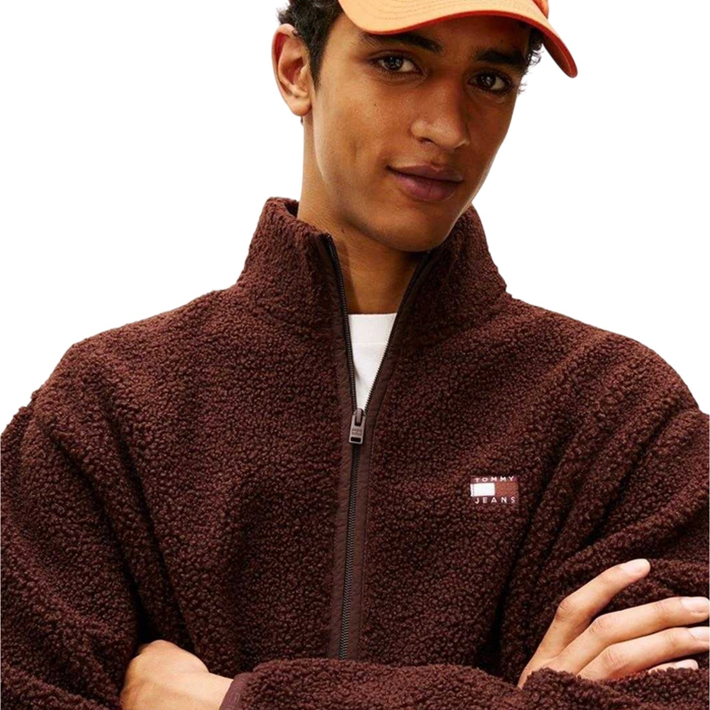 Brown - Lifestyle - Tommy Jeans Mens Teddy Fleece Regular Fleece Jacket