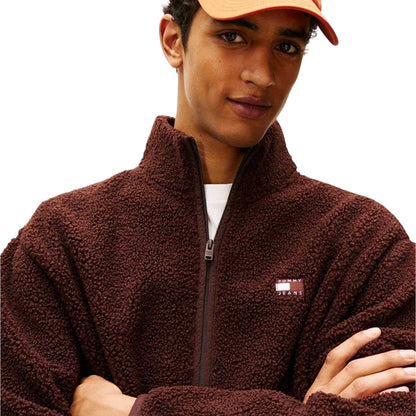 Brown - Lifestyle - Tommy Jeans Mens Teddy Fleece Regular Fleece Jacket