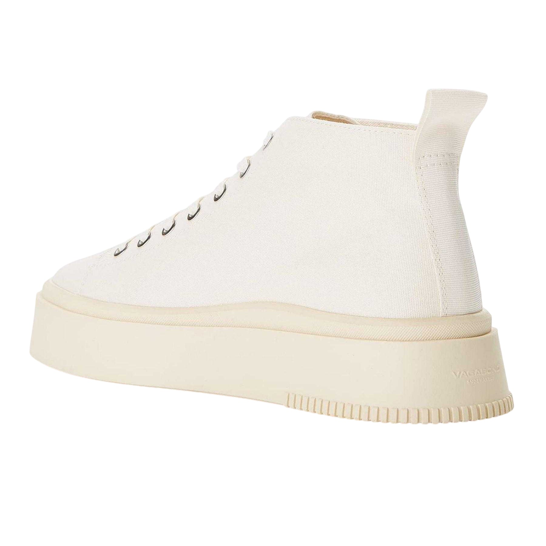 Cream - Back - Vagabond Shoemakers Womens-Ladies Canvas Flatform High Top Trainers