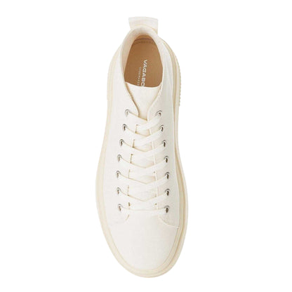 Cream - Side - Vagabond Shoemakers Womens-Ladies Canvas Flatform High Top Trainers