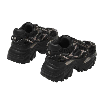 Black-Pewter Black - Back - Steve Madden Womens-Ladies Raftus Chunky Sole Trainers