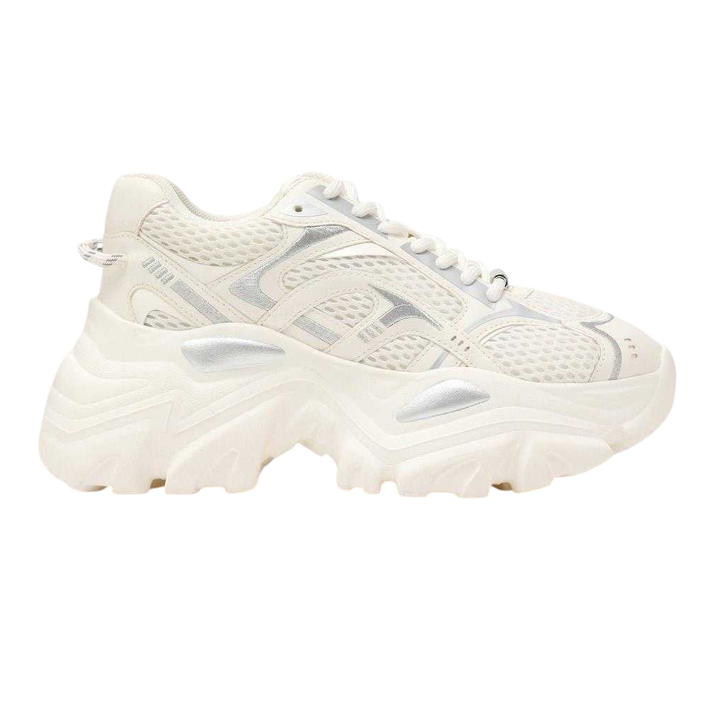 White-Silver - Front - Steve Madden Womens-Ladies Raftus Chunky Sole Trainers