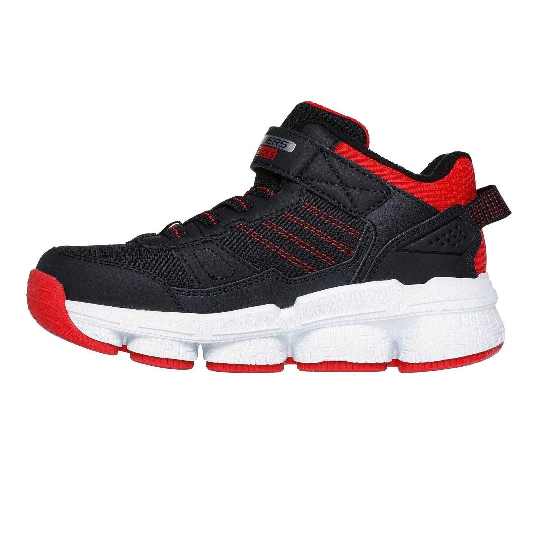 Black-Red - Back - Skechers Childrens-Kids Lunnix Trainers