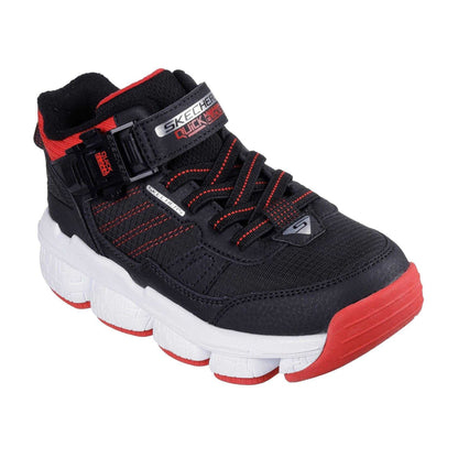 Black-Red - Pack Shot - Skechers Childrens-Kids Lunnix Trainers