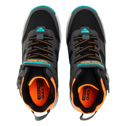 Charcoal Grey-Black-Orange - Lifestyle - Skechers Childrens-Kids Lunnix Trainers