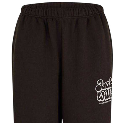 Chocolate - Side - Jack Wills Womens-Ladies Bubble Cotton Logo Joggers