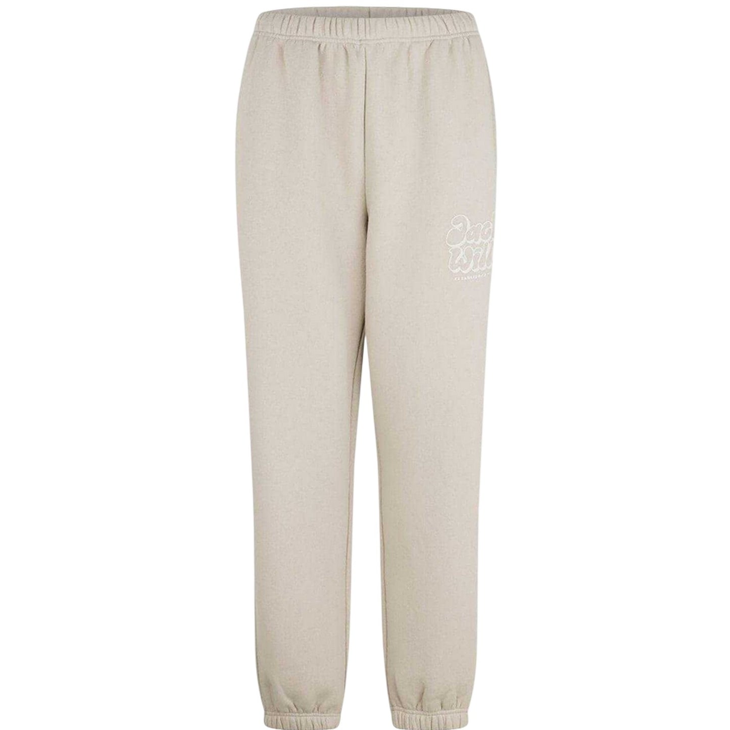Cream - Front - Jack Wills Womens-Ladies Bubble Cotton Logo Joggers