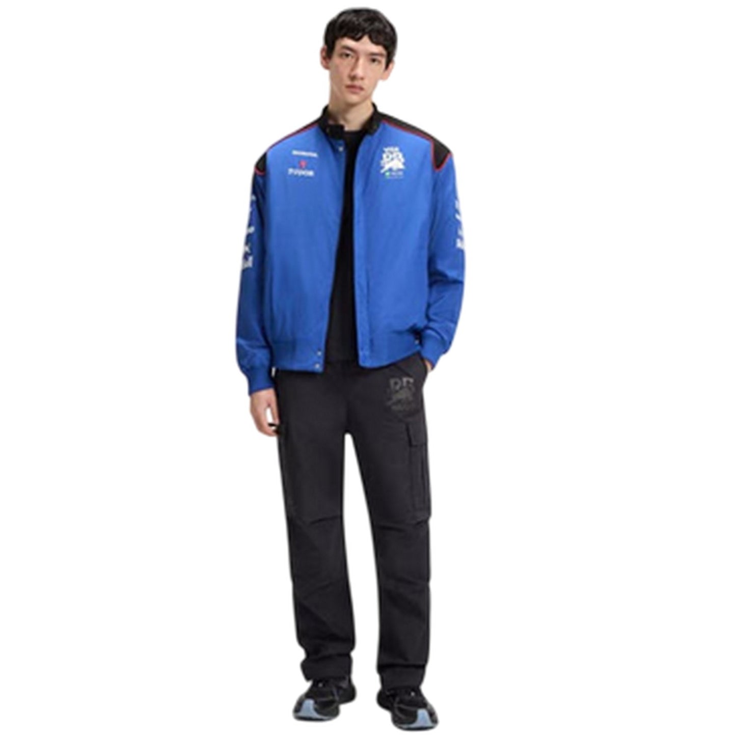 Medium Blue - Pack Shot - Hugo Mens Formula 1 Nylon Bomber Jacket
