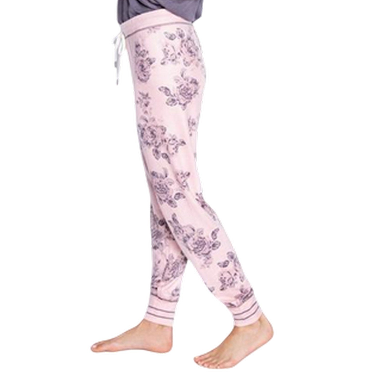 Pink - Back - PJ Salvage Womens-Ladies Roses Jogging Bottoms