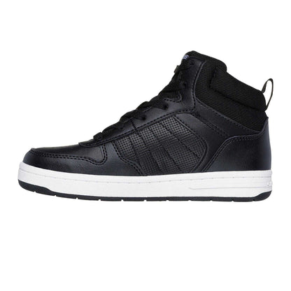 Black-White - Back - Skechers Childrens-Kids Smith Street High Top Trainers