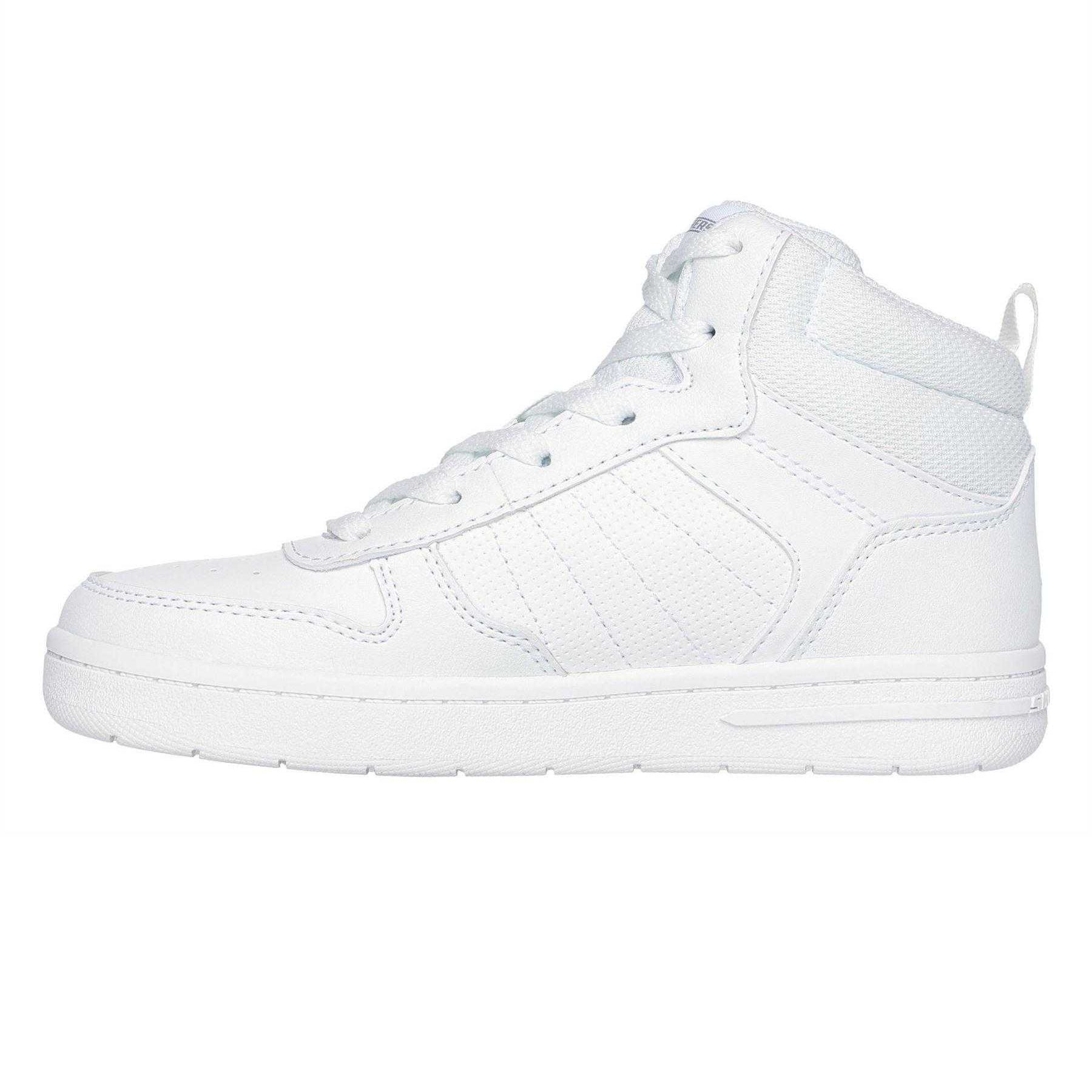 White - Back - Skechers Childrens-Kids Smith Street High Top Trainers