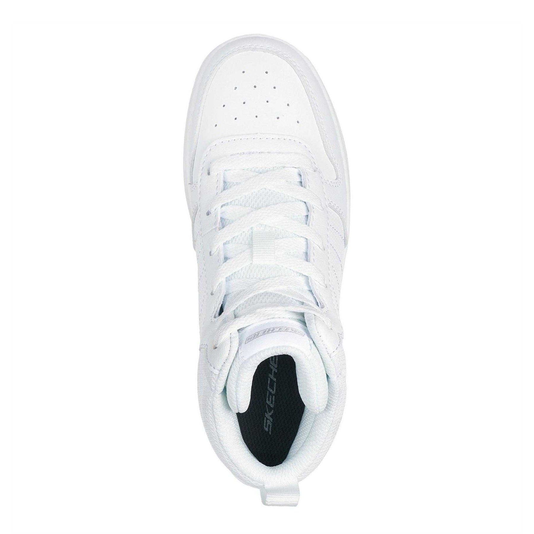 White - Side - Skechers Childrens-Kids Smith Street High Top Trainers