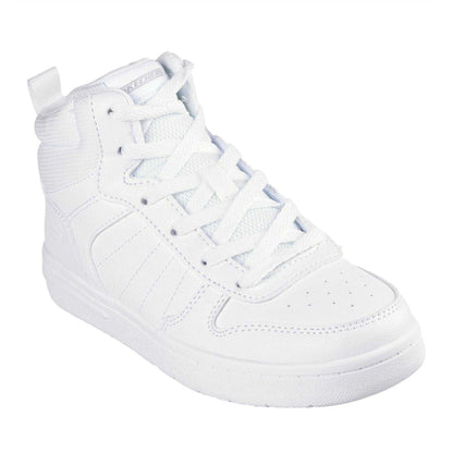 White - Pack Shot - Skechers Childrens-Kids Smith Street High Top Trainers