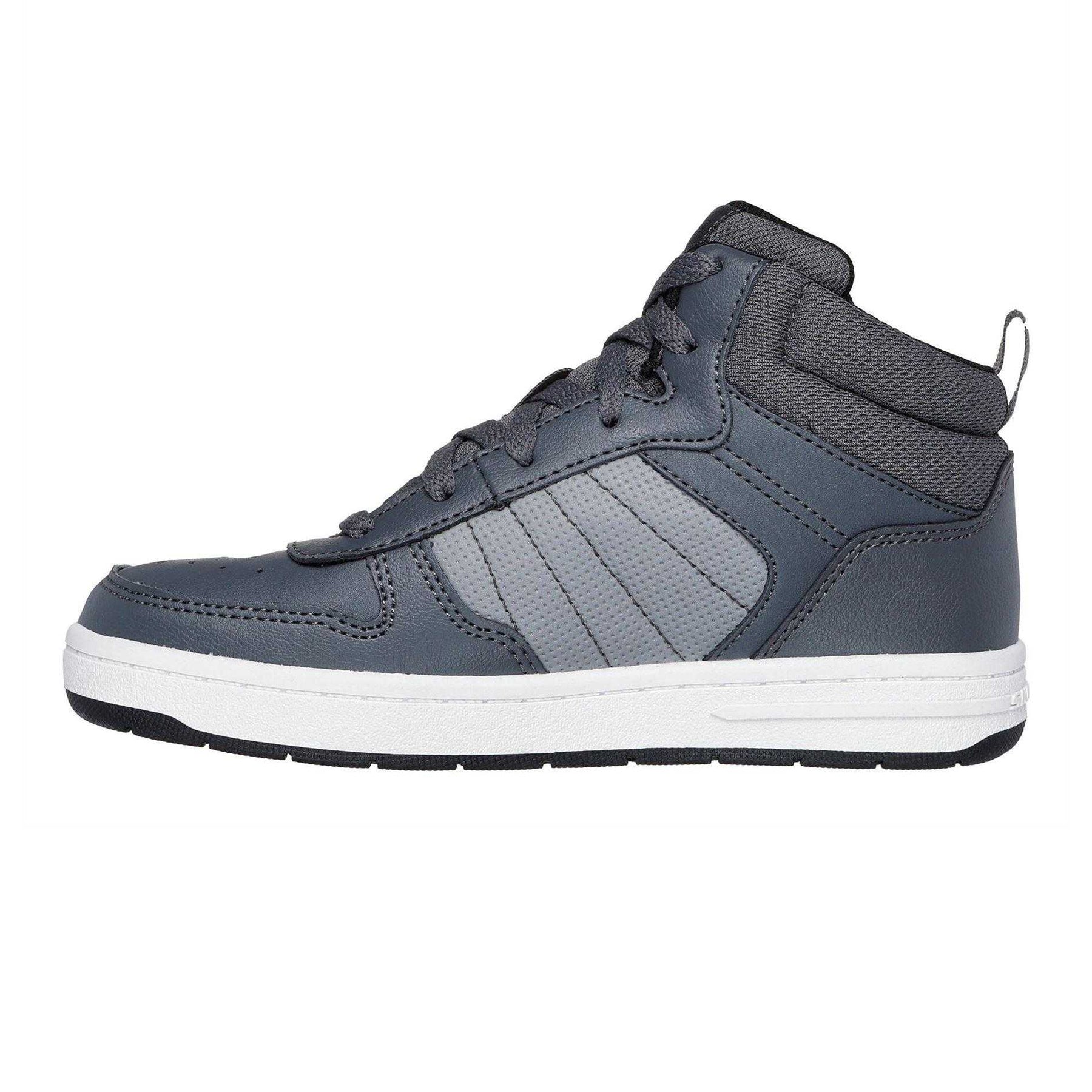 Grey - Back - Skechers Childrens-Kids Smith Street High Top Trainers