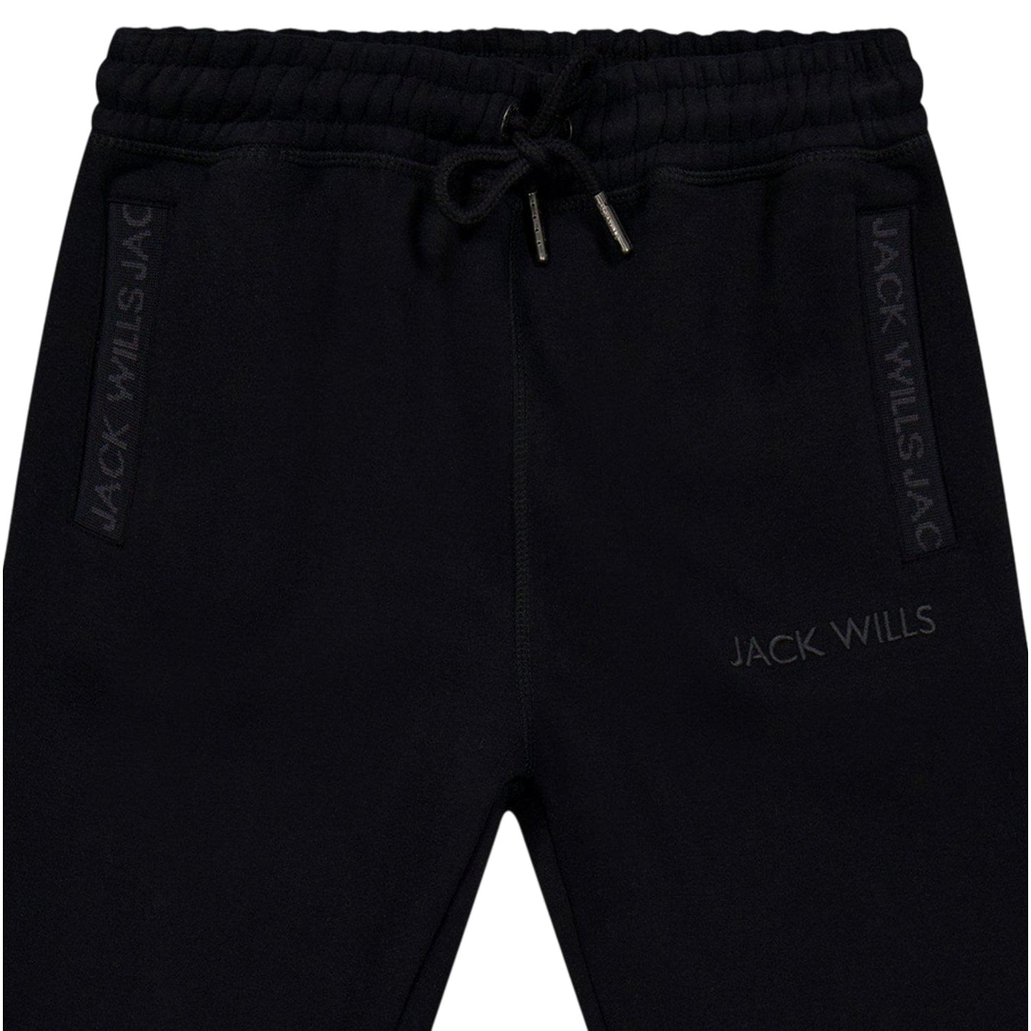 Black - Side - Jack Wills Childrens-Kids Jacquard Slim Joggers