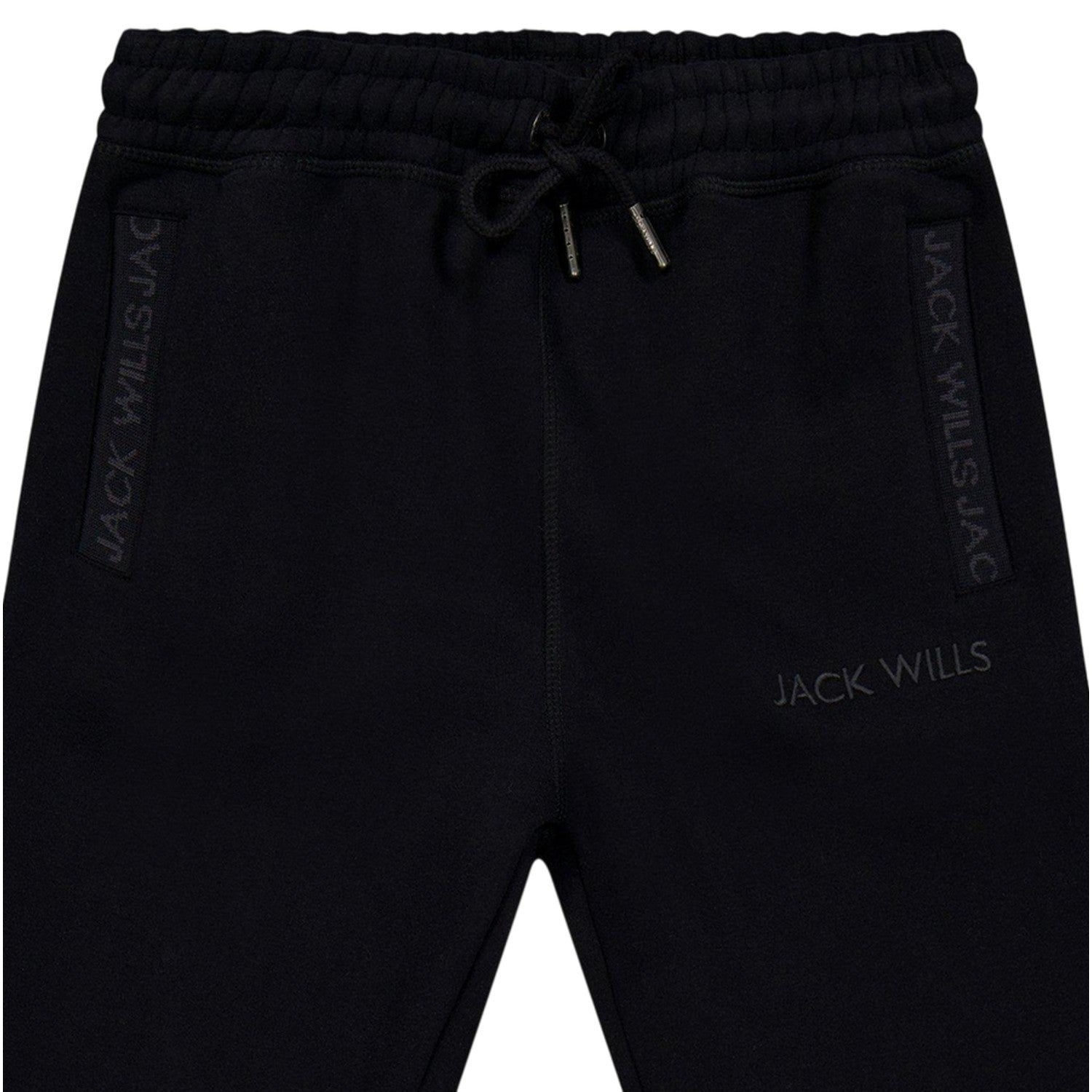 Black - Side - Jack Wills Childrens-Kids Jacquard Slim Joggers