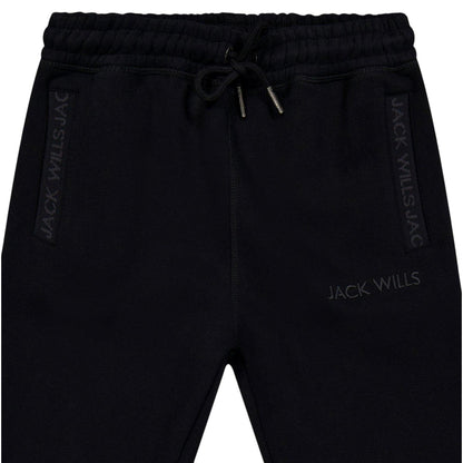 Black - Side - Jack Wills Childrens-Kids Jacquard Slim Joggers
