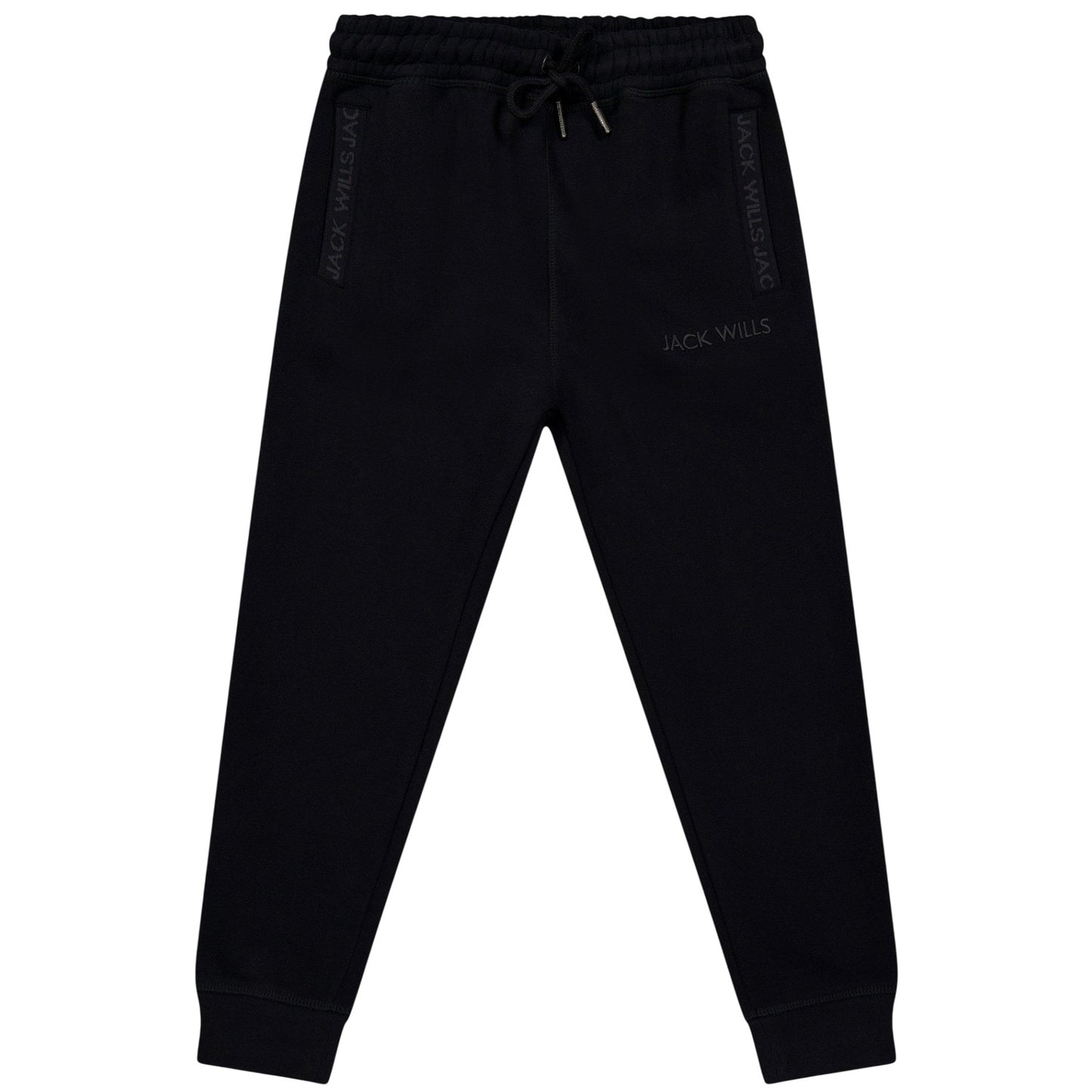 Black - Front - Jack Wills Childrens-Kids Jacquard Slim Joggers