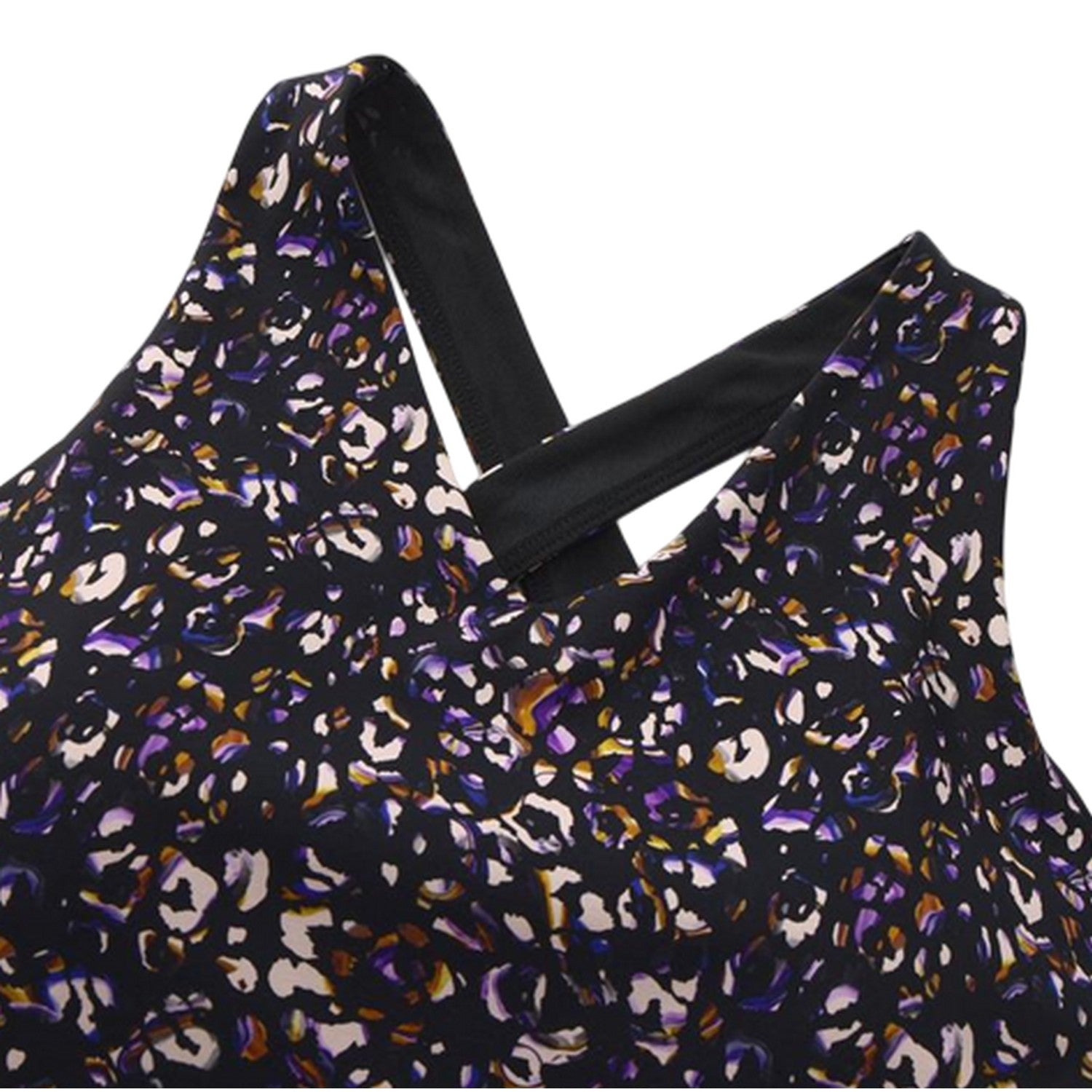 Black - Lifestyle - Biba Womens-Ladies Move Leopard Print V Neck Sports Bra