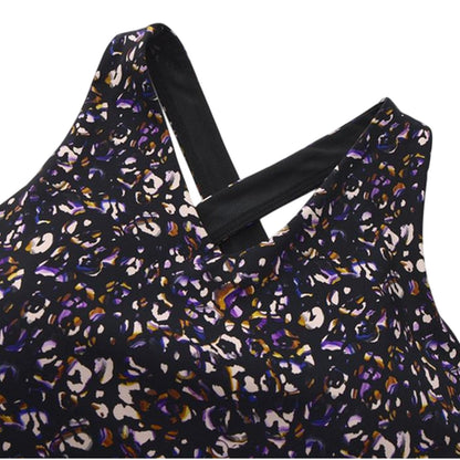 Black - Lifestyle - Biba Womens-Ladies Move Leopard Print V Neck Sports Bra
