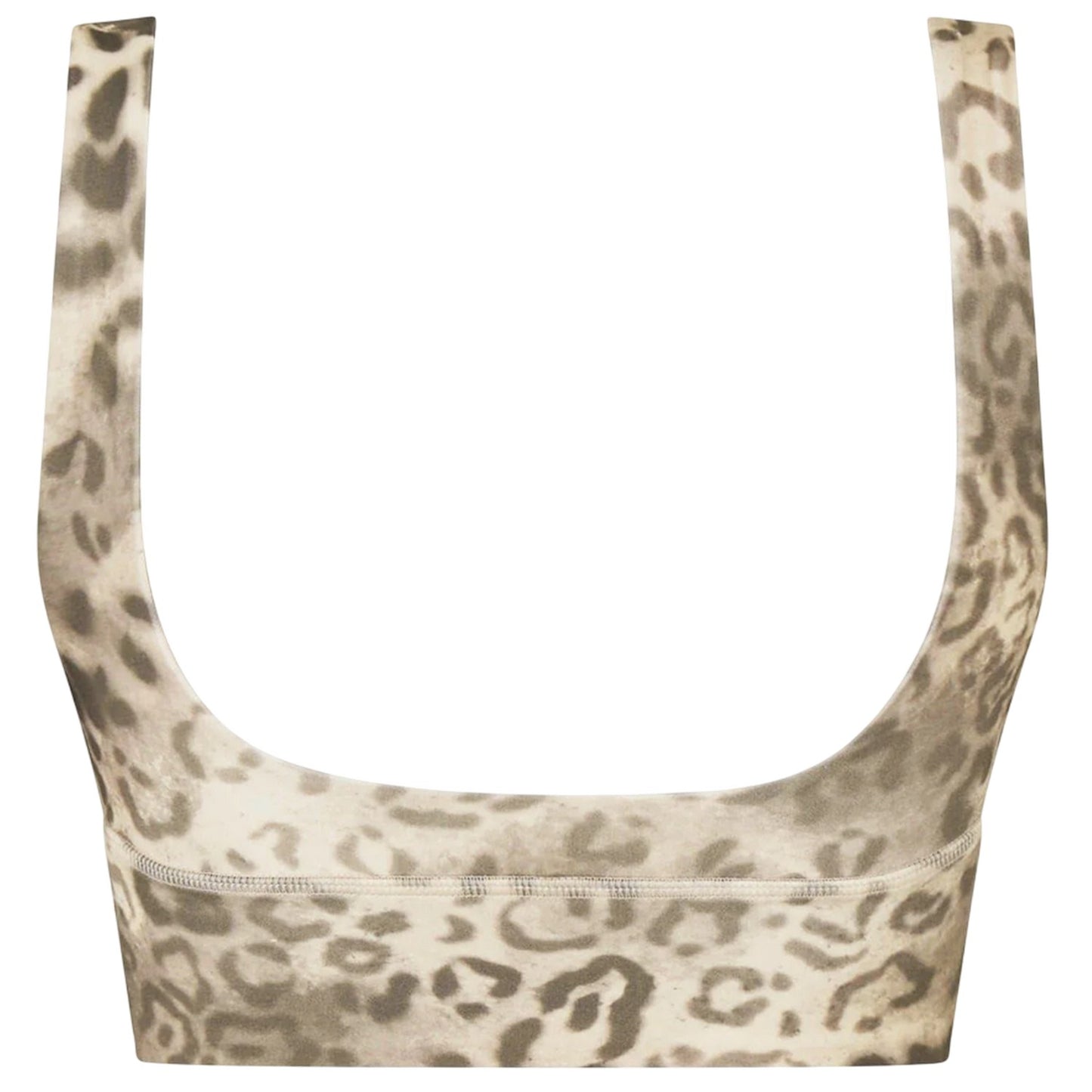 Brown - Back - USA Womens-Ladies Pro Leopard Print V Neck Slim Sports Bra