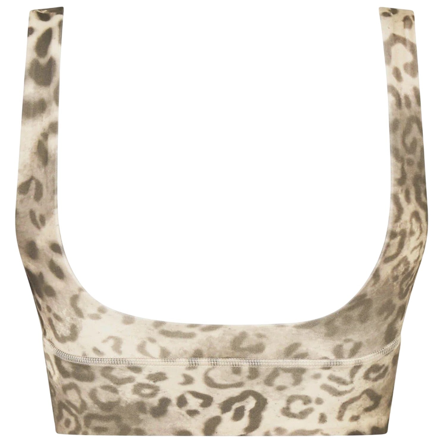 Brown - Back - USA Womens-Ladies Pro Leopard Print V Neck Slim Sports Bra