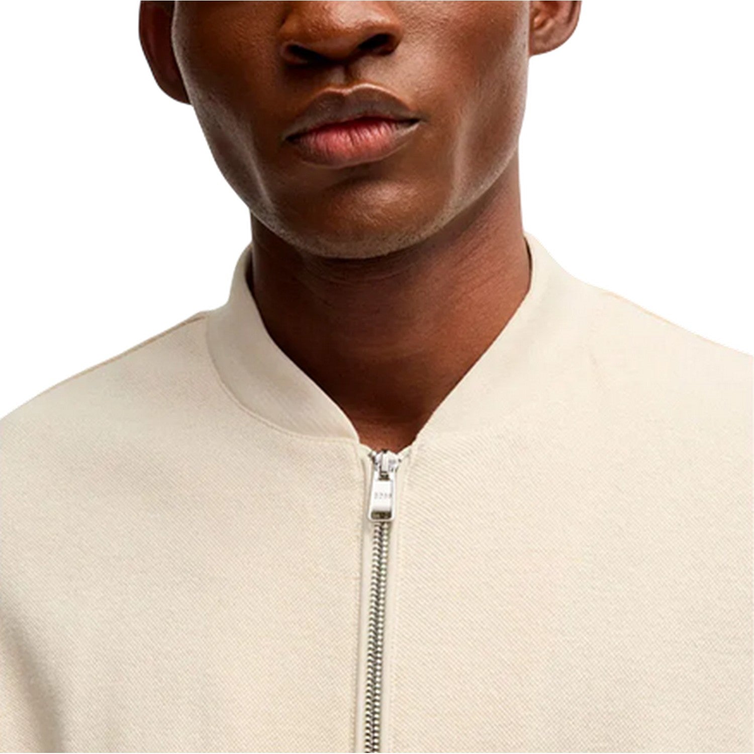 White - Side - Boss Mens Solid Front Pocket Bomber Jacket