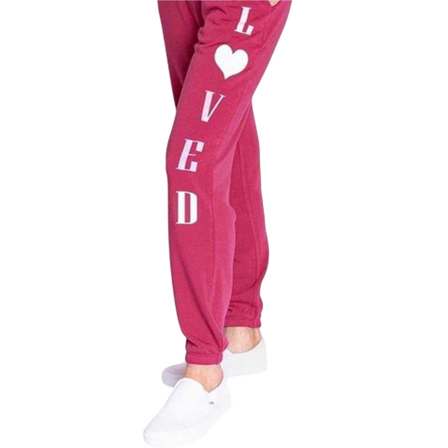 Raspberry - Side - PJ Salvage Womens-Ladies Loved Jogging Bottoms