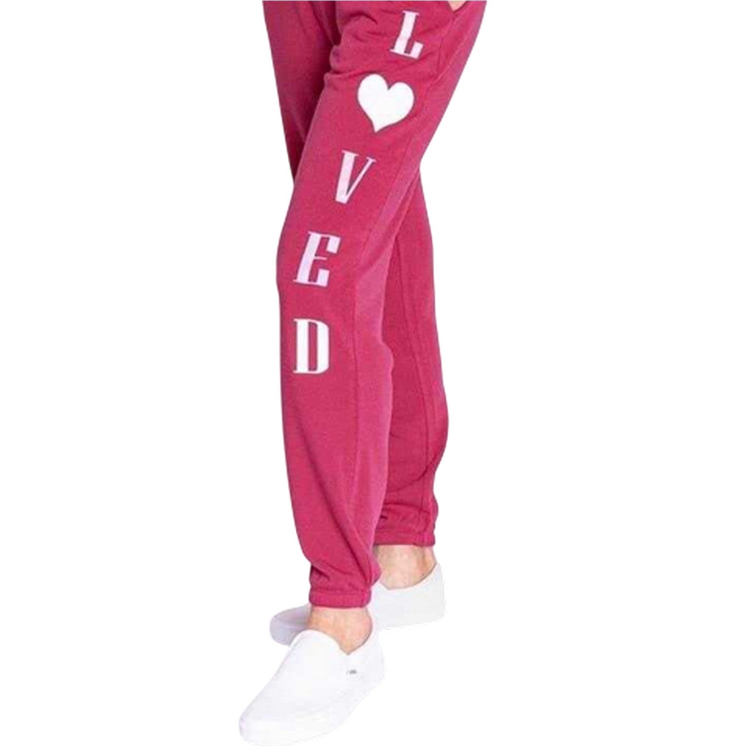 Raspberry - Side - PJ Salvage Womens-Ladies Loved Jogging Bottoms
