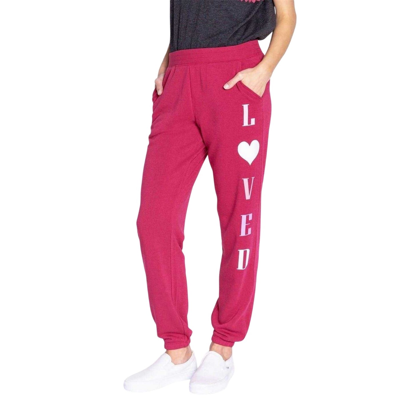Raspberry - Front - PJ Salvage Womens-Ladies Loved Jogging Bottoms