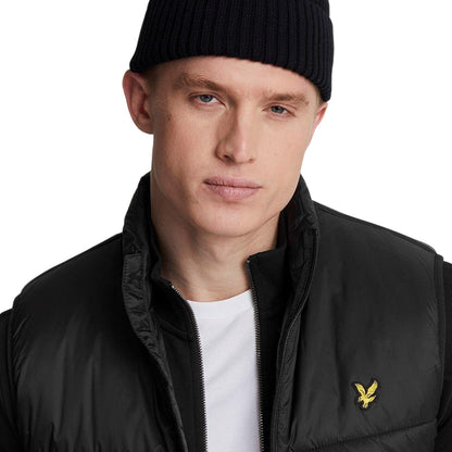 Jet Black - Side - Lyle & Scott Mens Logo Insulated Quilted Gilet