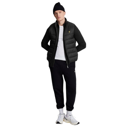 Jet Black - Pack Shot - Lyle & Scott Mens Logo Insulated Quilted Gilet