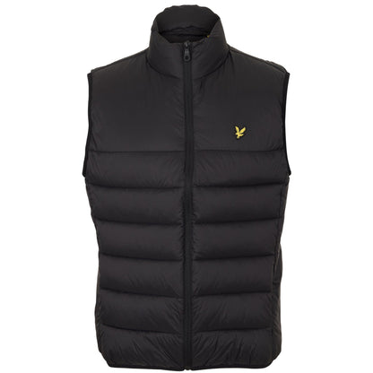 Jet Black - Front - Lyle & Scott Mens Logo Insulated Quilted Gilet