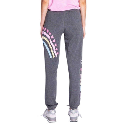 Anthrazit - Back - PJ Salvage Womens-Ladies Rainbow Heart Jogging Bottoms