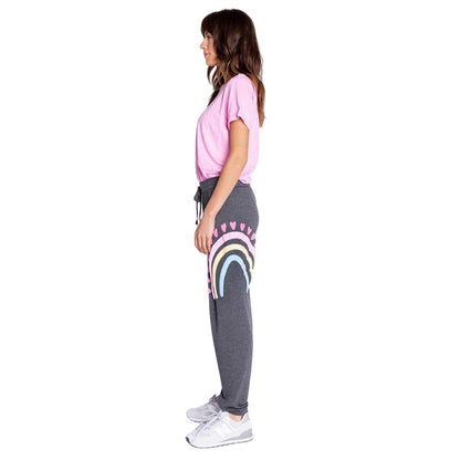 Anthrazit - Lifestyle - PJ Salvage Womens-Ladies Rainbow Heart Jogging Bottoms