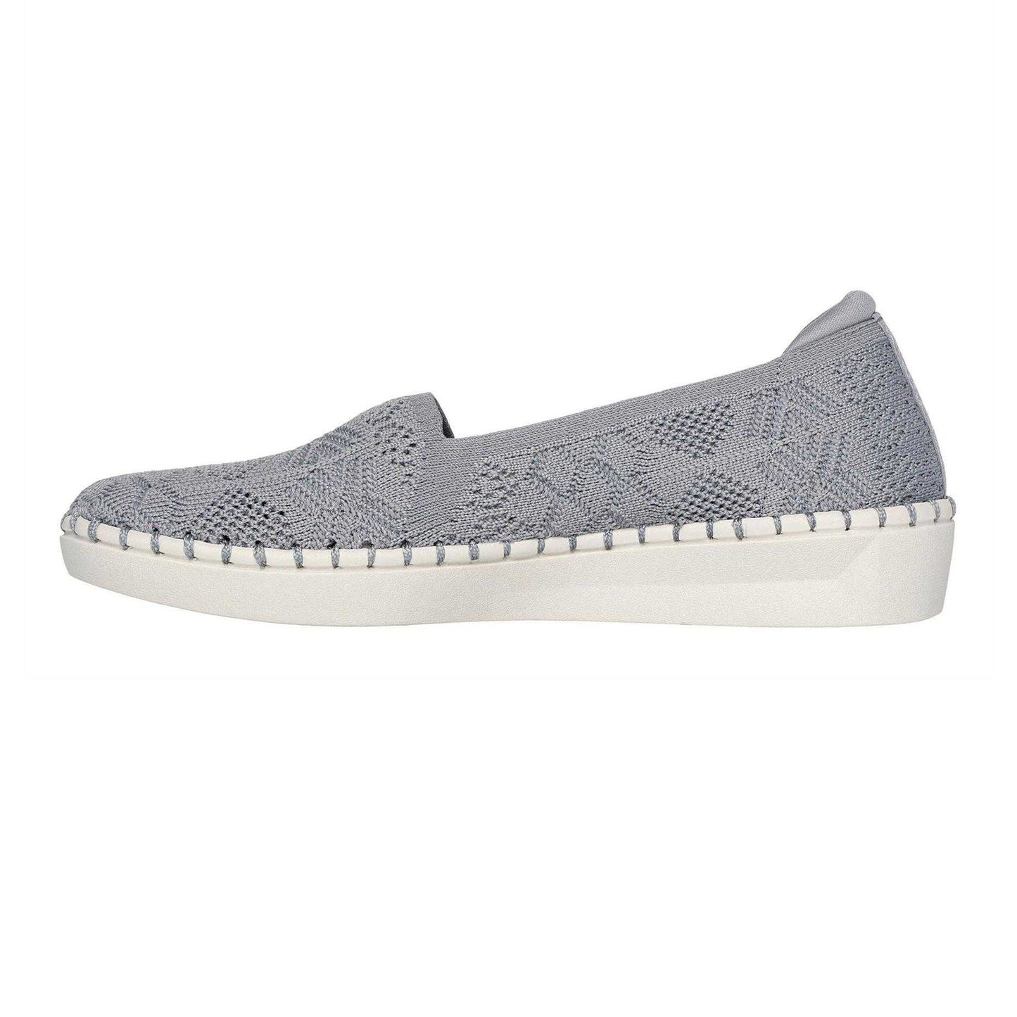 Grey - Back - Skechers Womens-Ladies Sepulveda Crochet Trainers