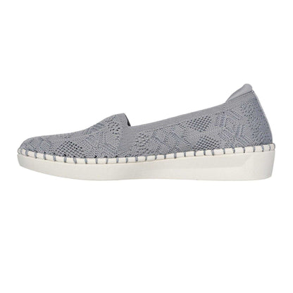 Grey - Back - Skechers Womens-Ladies Sepulveda Crochet Trainers