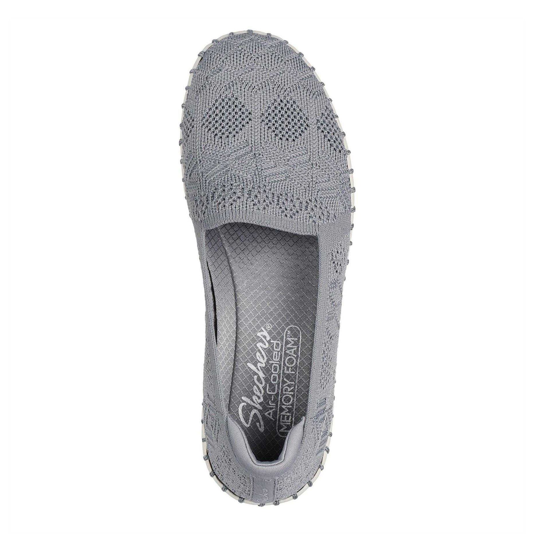 Grey - Side - Skechers Womens-Ladies Sepulveda Crochet Trainers