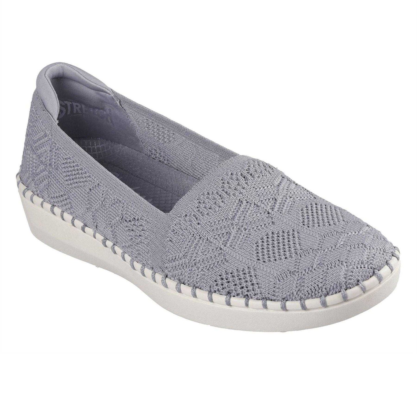 Grey - Pack Shot - Skechers Womens-Ladies Sepulveda Crochet Trainers