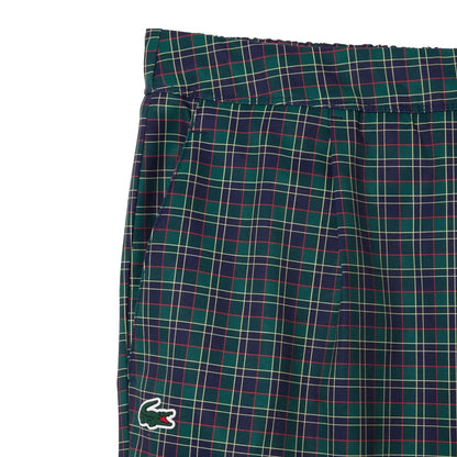 Blue - Back - Lacoste Womens-Ladies Stretch Checked 7-8 Golf Jogging Bottoms